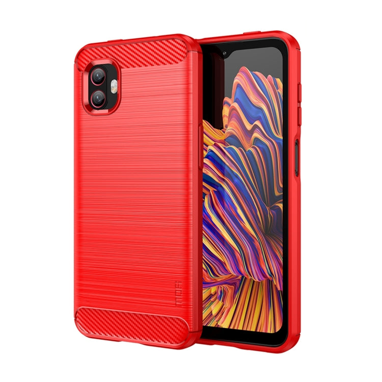 For Samsung Galaxy Xcover6 Pro / Xcover Pro 2 MOFI Gentleness Brushed Carbon Fiber Soft TPU Case(Red) -  by MOFI | Online Shopping South Africa | PMC Jewellery | Buy Now Pay Later Mobicred