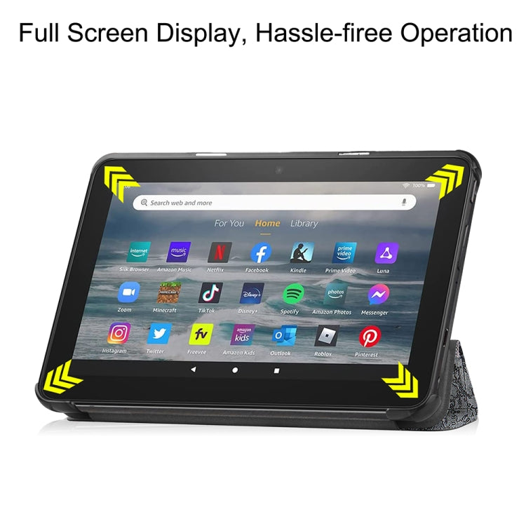 For Amazon Fire 7 12th 2022 JSM Smart Leather Tablet Case(Retro tower) - free shipping - PMc TechLife - Order now!