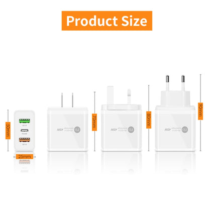 45W PD3.0 + 2 x QC3.0 USB Multi Port Charger with Type-C to 8 Pin Cable, UK Plug(White) - USB Charger by PMC Jewellery | Online Shopping South Africa | PMC Jewellery | Buy Now Pay Later Mobicred