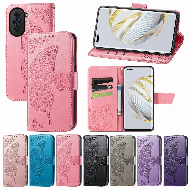 For Huawei Nova 10 Pro Butterfly Love Flower Embossed Leather Phone Case(Lavender) - Huawei Cases by PMC Jewellery | Online Shopping South Africa | PMC Jewellery