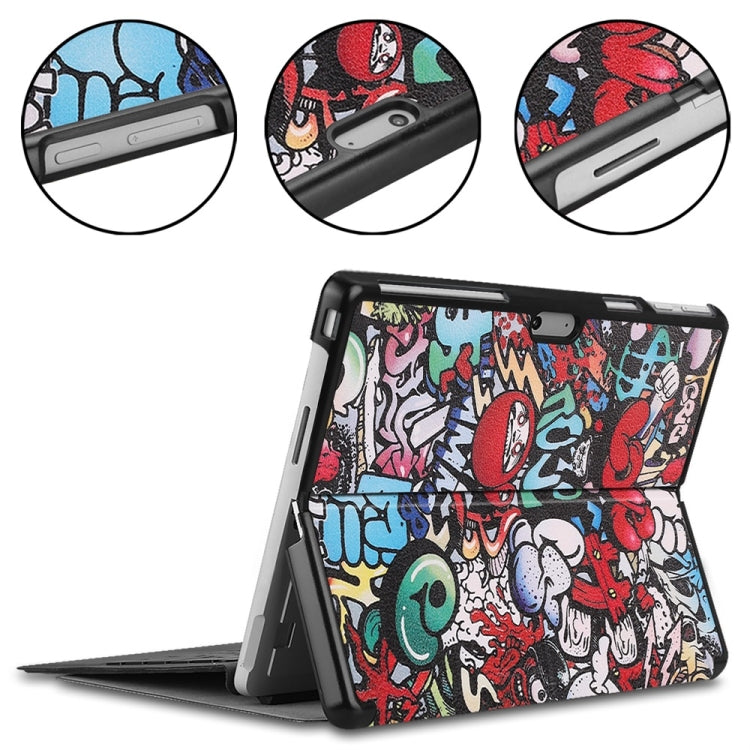 For Microsoft Surface Pro 9 JUNSUNMAY Custer Painted Stand Leather Tablet Case(Graffiti) - Microsoft by JUNSUNMAY | Online Shopping South Africa | PMC Jewellery | Buy Now Pay Later Mobicred