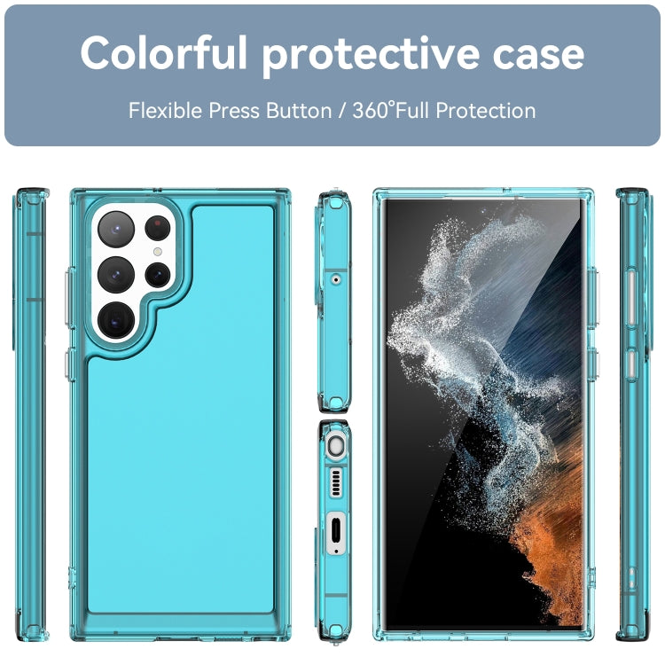 For Samsung Galaxy S23 Ultra 5G Candy Series TPU Phone Case(Transparent Blue) - Galaxy S23 Ultra 5G Cases by PMC Jewellery | Online Shopping South Africa | PMC Jewellery