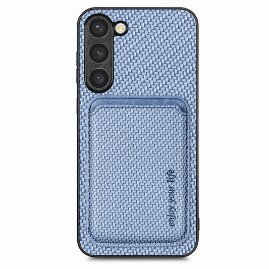 For Samsung Galaxy S23 5G Carbon Fiber Leather Card Magsafe Case(Blue) - Galaxy S23 5G Cases by PMC Jewellery | Online Shopping South Africa | PMC Jewellery