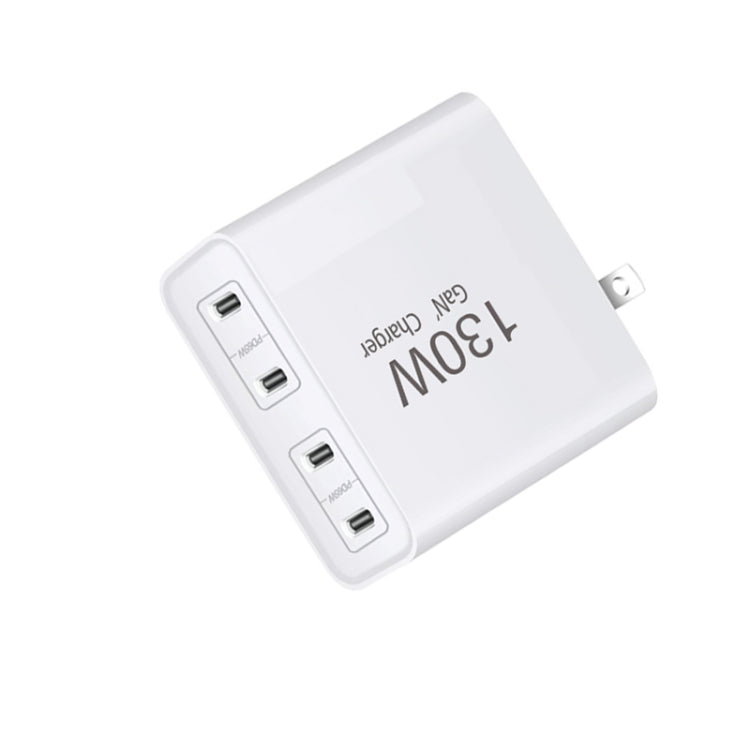 GaN130W 4-Port USB-C PD65W / PD30W Multi Port Type-C Charger for Notebook Series, AU / US Plug - Universal Power Adapter by PMC Jewellery | Online Shopping South Africa | PMC Jewellery | Buy Now Pay Later Mobicred
