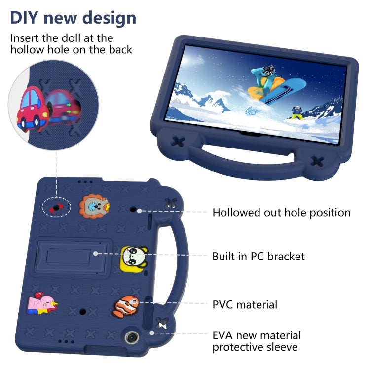 For Lenovo Tab M10 3rd Gen TB328FU / TB328XU 2022 10.1 Handle Kickstand Children EVA Shockproof Tablet Case(Navy Blue) - Lenovo by PMC TechLife | Online Shopping South Africa | PMC TechLife | Buy Now Pay Later Mobicred