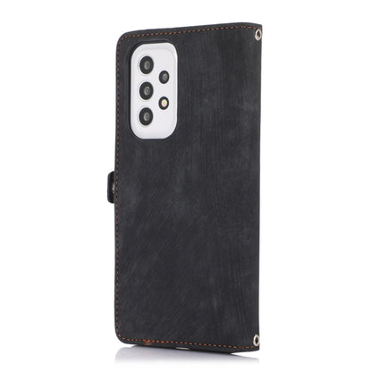 For Samsung Galaxy A23 Zipper Card Slot Buckle Wallet Leather Phone Case(Black) - Galaxy Phone Cases by PMC Jewellery | Online Shopping South Africa | PMC Jewellery