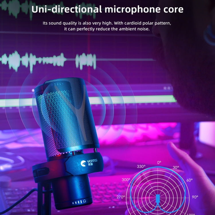 Yanmai GM7 USB Gaming Laptop Microphone with RGB Light - Microphone by Yanmai | Online Shopping South Africa | PMC Jewellery | Buy Now Pay Later Mobicred