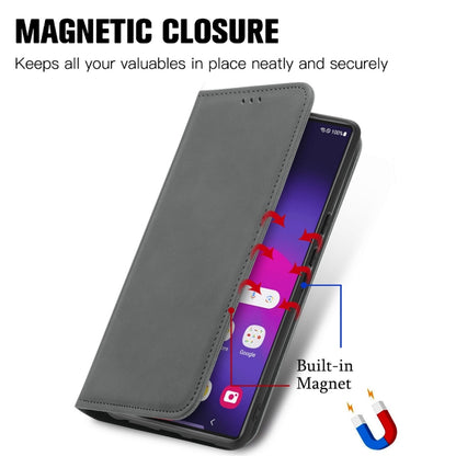 For Samsung Galaxy S24 Ultra 5G Retro Skin Feel Magnetic Leather Phone Case(Gray) - Galaxy S24 Ultra 5G Cases by PMC Jewellery | Online Shopping South Africa | PMC Jewellery