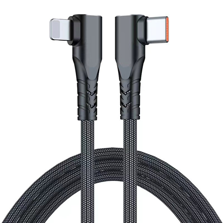 ENKAY Hat-Prince PD 20W Type-C to 8 Pin Dual Elbow Fast Charging Data Cable, Length:2m(Black) - 2 in 1 Cable by ENKAY | Online Shopping South Africa | PMC Jewellery | Buy Now Pay Later Mobicred