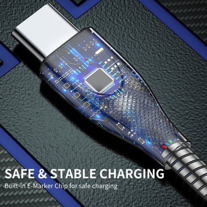 ENKAY ENK-CB128 PD 27W Type-C to 8 Pin Carbon Steel Hose Spring Fast Charging Data Cable, Length:1m(Silver) - 2 in 1 Cable by ENKAY | Online Shopping South Africa | PMC Jewellery | Buy Now Pay Later Mobicred