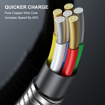 ENKAY ENK-CB128 PD 27W Type-C to 8 Pin Carbon Steel Hose Spring Fast Charging Data Cable, Length:1m(Black) - 2 in 1 Cable by ENKAY | Online Shopping South Africa | PMC Jewellery | Buy Now Pay Later Mobicred