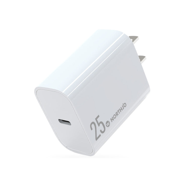 NORTHJO NOPD2501 PD 25W USB-C / Type-C Single Port Fast Charger, Plug Type:US Plug(White) - USB Charger by NORTHJO | Online Shopping South Africa | PMC Jewellery | Buy Now Pay Later Mobicred