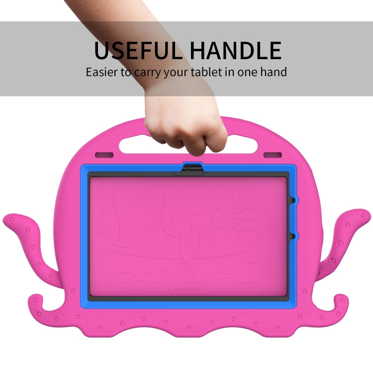 For Amazon Kindle Fire HD10 2021 Octopus Style EVA + PC Tablet Case with Strap(RoseRed) - Amazon by PMC TechLife | Online Shopping South Africa | PMC TechLife | Buy Now Pay Later Mobicred