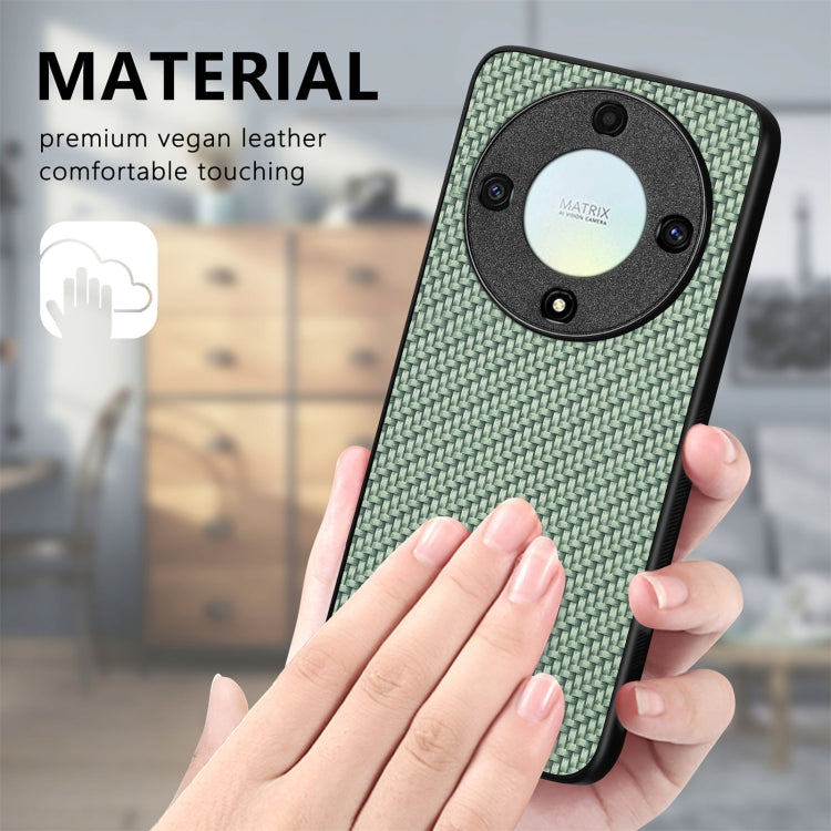 For Honor X9A Carbon Fiber Texture Leather Back Cover Phone Case(Blue) - Honor Cases by PMC TechLife | Online Shopping South Africa | PMC TechLife