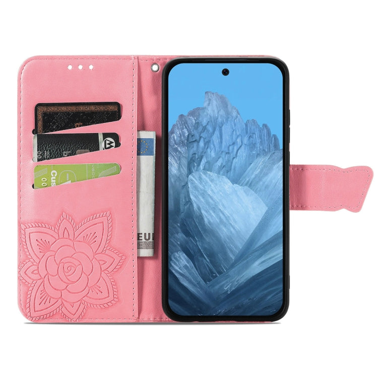 For Google Pixel 9 Butterfly Love Flower Embossed Leather Phone Case(Pink) - Google Cases by PMC Jewellery | Online Shopping South Africa | PMC Jewellery | Buy Now Pay Later Mobicred