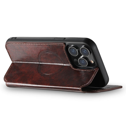 For iPhone 12 Pro Max Suteni J05 Leather Magnetic Magsafe Phone Case(Brown) - iPhone 12 Pro Max Cases by Suteni | Online Shopping South Africa | PMC Jewellery | Buy Now Pay Later Mobicred