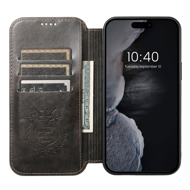 For iPhone 14 Pro Max Suteni J05 Leather Magnetic Magsafe Phone Case(Black) - iPhone 14 Pro Max Cases by Suteni | Online Shopping South Africa | PMC TechLife | Buy Now Pay Later Mobicred