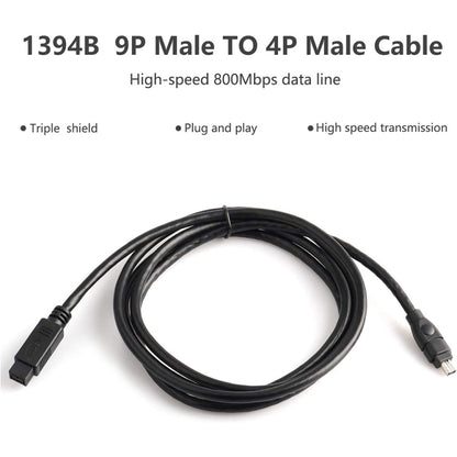 JUNSUNMAY FireWire High Speed Premium DV 800 9 Pin Male To FireWire 400 4 Pin Male IEEE 1394 Cable, Length:4.5m - 1394 Series by JUNSUNMAY | Online Shopping South Africa | PMC Jewellery | Buy Now Pay Later Mobicred