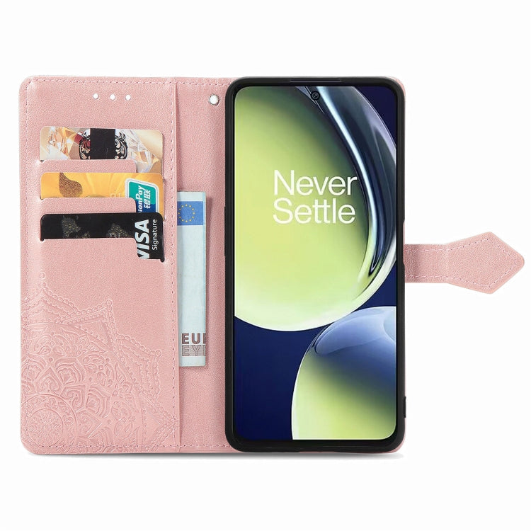 For OnePlus Nord CE 3 Lite Mandala Flower Embossed Leather Phone Case(Rose Gold) - OnePlus Cases by PMC TechLife | Online Shopping South Africa | PMC TechLife | Buy Now Pay Later Mobicred