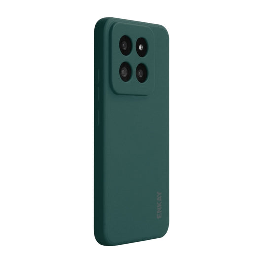 For Xiaomi 14 Pro ENKAY Hat-Prince Liquid Silicone Shockproof Soft Phone Case(Dark Green) - 14 Pro Cases by ENKAY | Online Shopping South Africa | PMC Jewellery | Buy Now Pay Later Mobicred