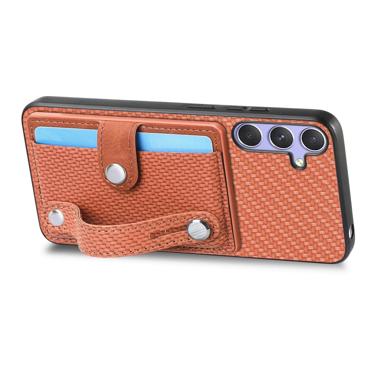 For Samsung Galaxy S25+ 5G Wristband Kickstand Wallet Back Phone Case with Tool Knife(Brown) - Galaxy S25+ 5G Cases by PMC Jewellery | Online Shopping South Africa | PMC Jewellery | Buy Now Pay Later Mobicred