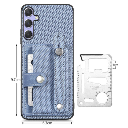 For Samsung Galaxy S25 Ultra 5G Wristband Kickstand Wallet Back Phone Case with Tool Knife(Blue) - Galaxy S25 Ultra 5G Cases by PMC Jewellery | Online Shopping South Africa | PMC Jewellery | Buy Now Pay Later Mobicred