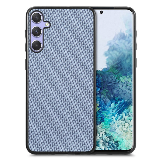 For Samsung Galaxy S25 5G Carbon Fiber Texture Leather Back Cover Phone Case(Blue) - Galaxy Phone Cases by PMC Jewellery | Online Shopping South Africa | PMC Jewellery | Buy Now Pay Later Mobicred