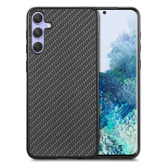 For Samsung Galaxy S25+ 5G Carbon Fiber Texture Leather Back Cover Phone Case(Black) - Galaxy Phone Cases by PMC Jewellery | Online Shopping South Africa | PMC Jewellery | Buy Now Pay Later Mobicred