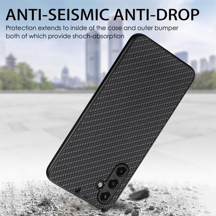 For Samsung Galaxy S25+ 5G Carbon Fiber Texture Leather Back Cover Phone Case(Black) - Galaxy Phone Cases by PMC Jewellery | Online Shopping South Africa | PMC Jewellery | Buy Now Pay Later Mobicred