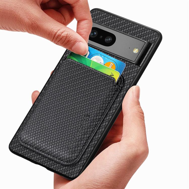 For Google Pixel 7 Pro Carbon Fiber Leather Card Magsafe Phone Case(Brown) - free shipping - PMC TechLife - Order now!