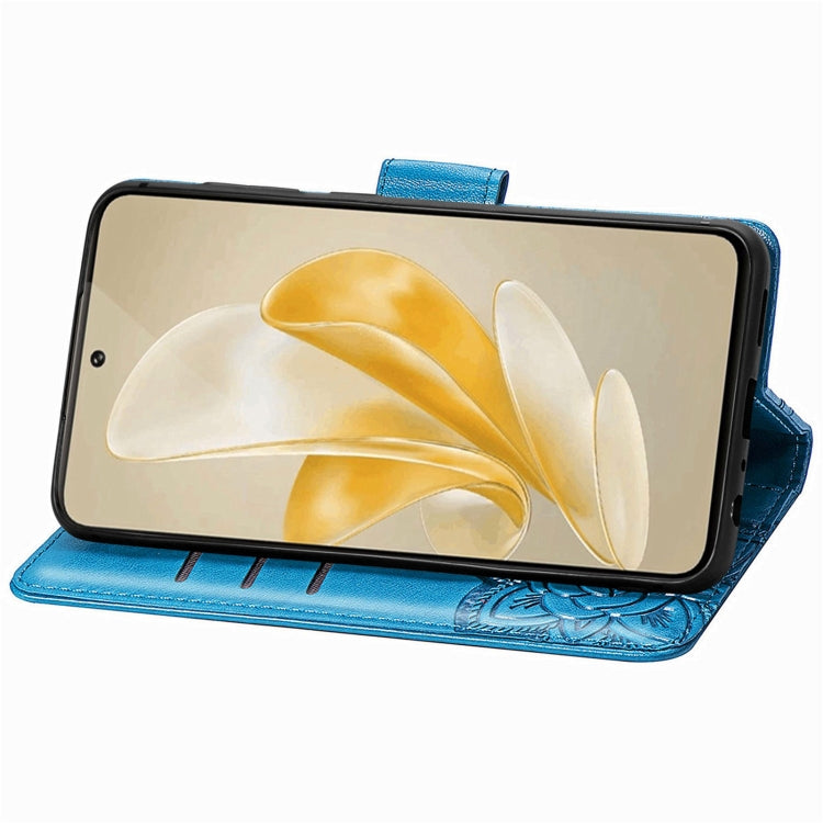 For vivo X100 Butterfly Love Flower Embossed Leather Phone Case(Blue) - vivo Cases by imak | Online Shopping South Africa | PMC Jewellery | Buy Now Pay Later Mobicred