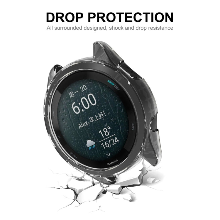 For Garmin Forerunner 965 ENKAY Hat-Prince Transparent TPU Frame Drop Protection Case(Orange) - Watch Cases by ENKAY | Online Shopping South Africa | PMC TechLife | Buy Now Pay Later Mobicred