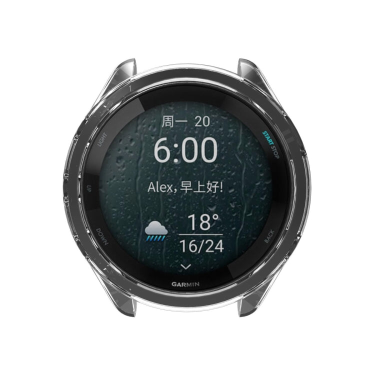 For Garmin Forerunner 965 ENKAY Hat-Prince Transparent TPU Frame Drop Protection Case(Purple) - Watch Cases by ENKAY | Online Shopping South Africa | PMC TechLife | Buy Now Pay Later Mobicred