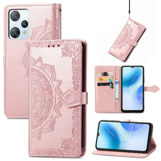 For Blackview A53 Mandala Flower Embossed Leather Phone Case(Rose Gold) - More Brand by PMC Jewellery | Online Shopping South Africa | PMC Jewellery