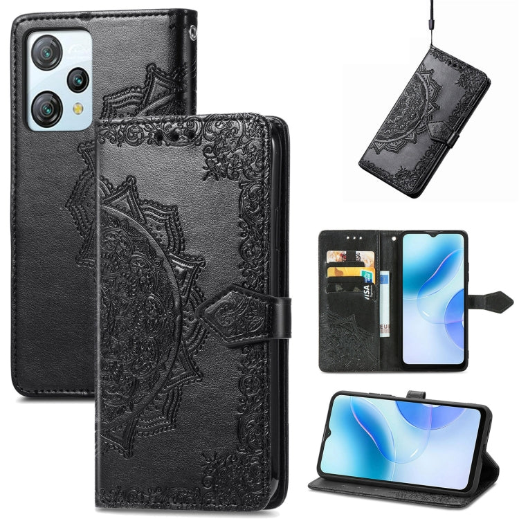 For Blackview A53 Mandala Flower Embossed Leather Phone Case(Black) - More Brand by PMC TechLife | Online Shopping South Africa | PMC TechLife | Buy Now Pay Later Mobicred