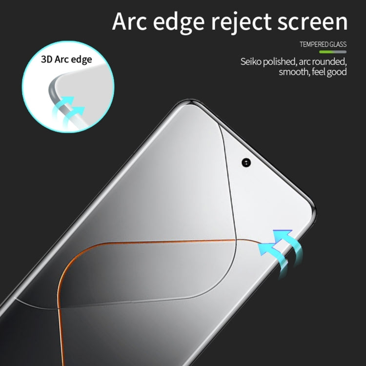 For Xiaomi 14 Pro PINWUYO 9H 3D Hot Bending Tempered Glass Film(Black) - 14 Pro Tempered Glass by PINWUYO | Online Shopping South Africa | PMC Jewellery | Buy Now Pay Later Mobicred