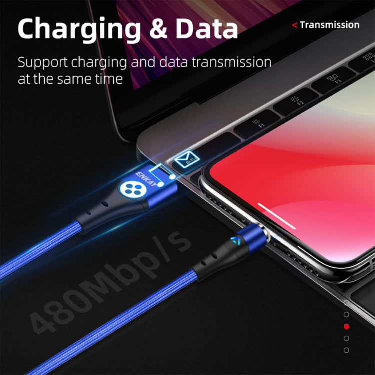 ENKAY 3A USB to 8 Pin Magnetic Fast Charging Data Cable with LED Light, Length:2m(Red) - Charging Cable & Head by ENKAY | Online Shopping South Africa | PMC TechLife
