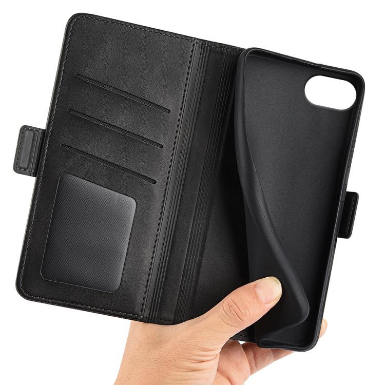 For iPhone 16e Dual-side Magnetic Buckle Horizontal Flip Leather Phone Case(Black) - iPhone 16e Cases by PMC TechLife | Online Shopping South Africa | PMC TechLife | Buy Now Pay Later Mobicred