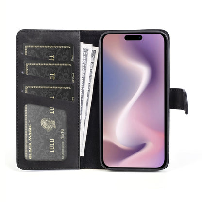 For iPhone 16 Stitching Horizontal Flip Leather Phone Case(Black) - iPhone 16 Cases by PMC Jewellery | Online Shopping South Africa | PMC Jewellery | Buy Now Pay Later Mobicred