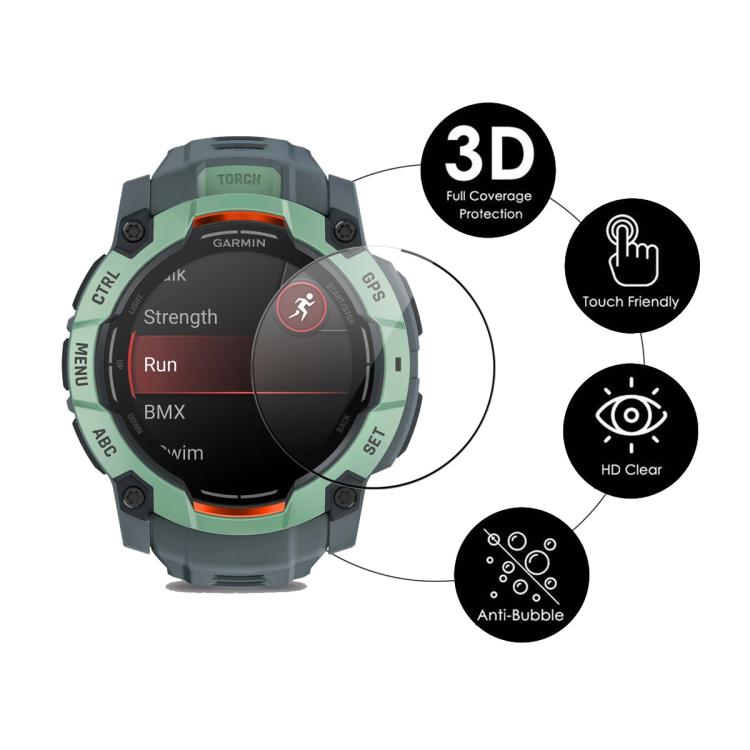 For Garmin Instinct 3 AMOLED / Solar 50mm ENKAY 3D Full Coverage Soft PC Edge PMMA HD Screen Protector Film - free shipping - PMC TechLife - Order now!