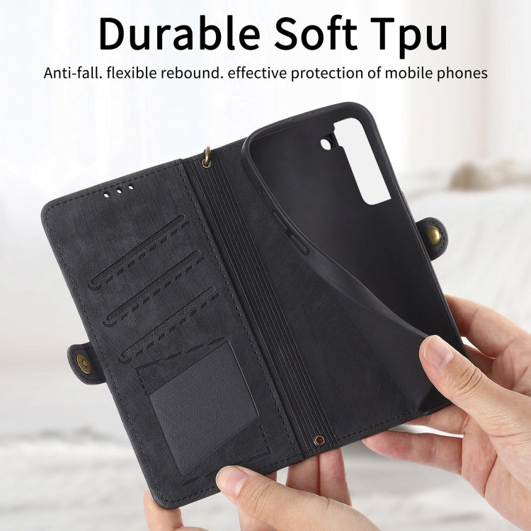 For Samsung Galaxy S20 FE Geometric Zipper Wallet Side Buckle Leather Phone Case(Black) - free shipping - PMC TechLife - Order now!