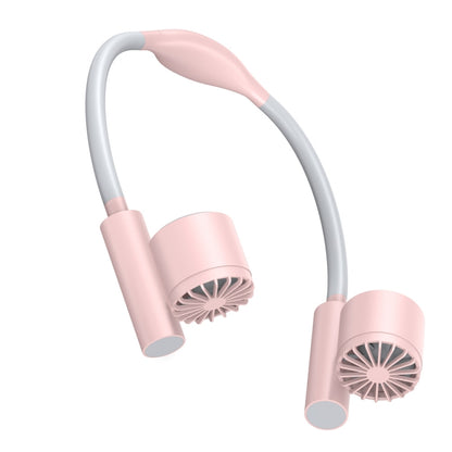 Long Life Twin-head Turbine Bladeless Neck Lazy Sports Fan(Pink) - Electric Fans by PMC Jewellery | Online Shopping South Africa | PMC Jewellery | Buy Now Pay Later Mobicred