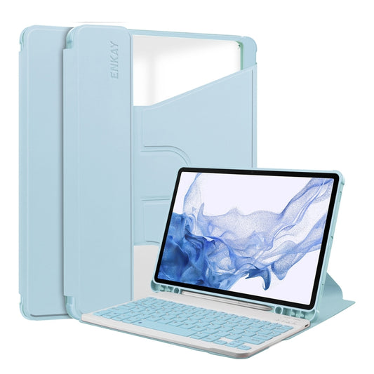 For Samsung Galaxy Tab S9 ENKAY 360 Degree Rotation Leather TPU Smart Case with Wireless Keyboard(Light Blue) - Galaxy Tab S9 Cases by ENKAY | Online Shopping South Africa | PMC Jewellery | Buy Now Pay Later Mobicred