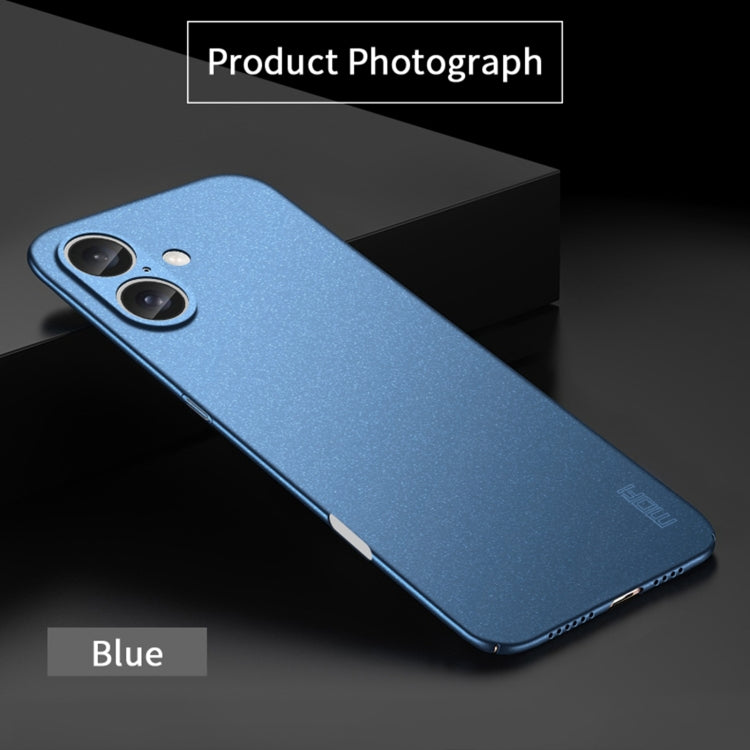 For iPhone 16 Plus MOFI Fandun Series Frosted PC Ultra-thin All-inclusive Phone Case(Blue) - iPhone 16 Plus Cases by MOFI | Online Shopping South Africa | PMC Jewellery | Buy Now Pay Later Mobicred