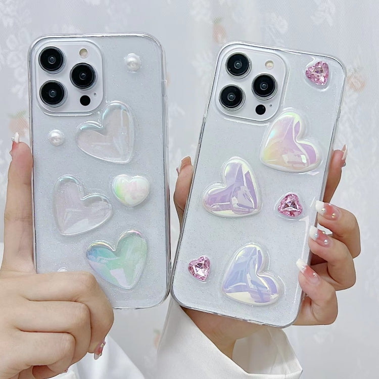 For iPhone 16 Love Epoxy TPU Phone Case(Pink) - iPhone 16 Cases by PMC TechLife | Online Shopping South Africa | PMC TechLife | Buy Now Pay Later Mobicred