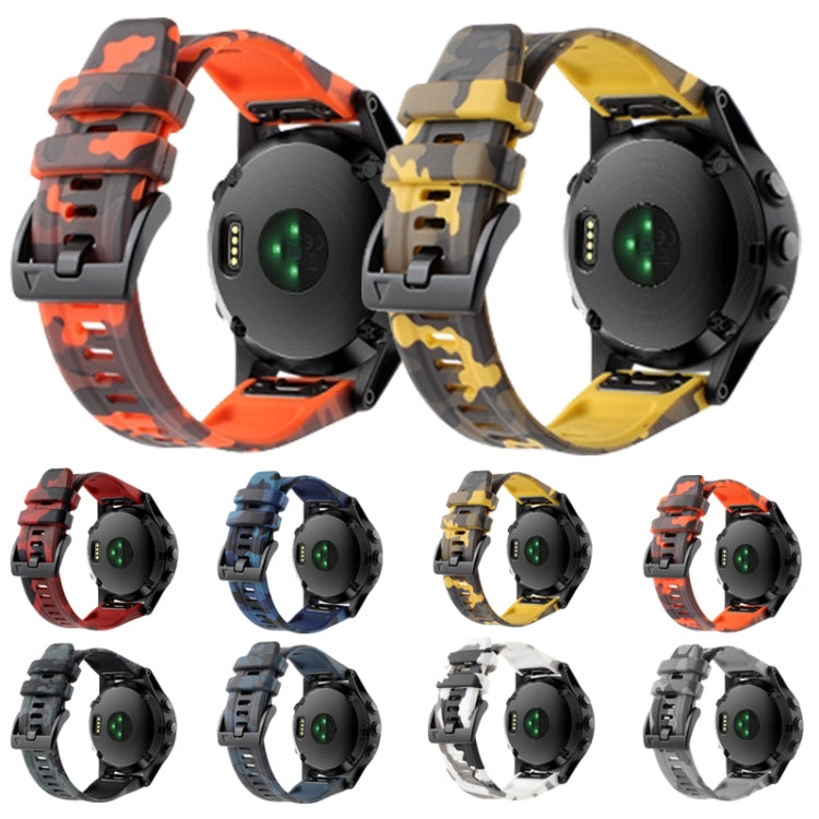 For Garmin Fenix 7 22mm Camouflage Silicone Watch Band(Camouflage Black) - Watch Bands by PMC Jewellery | Online Shopping South Africa | PMC Jewellery