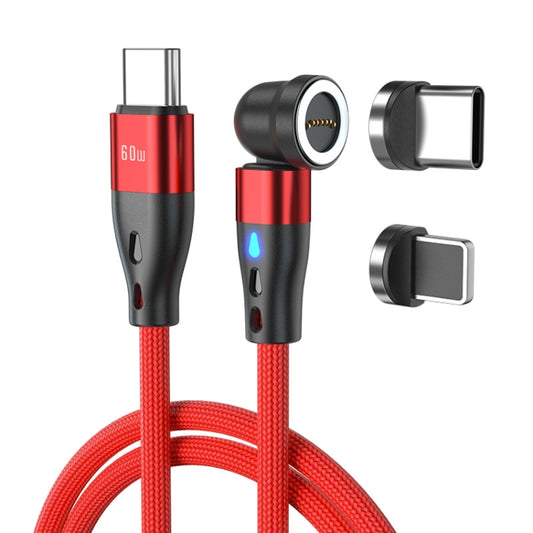 ENKAY PD60W Type-C to Type-C / 8 Pin Magnetic 540 Degrees Rotating Fast Charging Cable, Length:2m(Red) - Charging Cable & Head by ENKAY | Online Shopping South Africa | PMC Jewellery | Buy Now Pay Later Mobicred