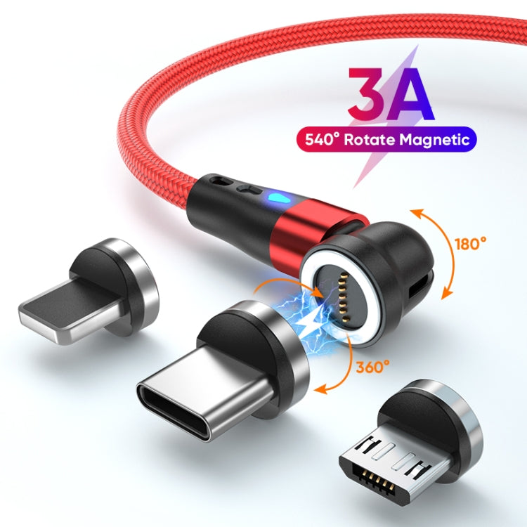 ENKAY 3 in 1 3A USB to Type-C / 8 Pin / Micro USB Magnetic 540 Degrees Rotating Fast Charging Cable, Length:1m(Red) - Charging Cable & Head by ENKAY | Online Shopping South Africa | PMC Jewellery | Buy Now Pay Later Mobicred