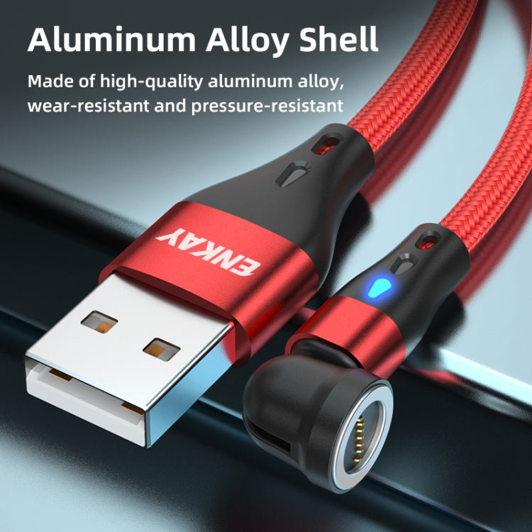 ENKAY 3 in 1 3A USB to Type-C / 8 Pin / Micro USB Magnetic 540 Degrees Rotating Fast Charging Cable, Length:1m(Red) - Charging Cable & Head by ENKAY | Online Shopping South Africa | PMC Jewellery | Buy Now Pay Later Mobicred