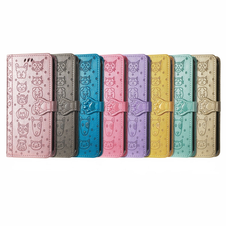 For Samsung Galaxy S25+ 5G Cat and Dog Embossed Leather Phone Case(Gray) - Galaxy S25+ 5G Cases by PMC Jewellery | Online Shopping South Africa | PMC Jewellery | Buy Now Pay Later Mobicred